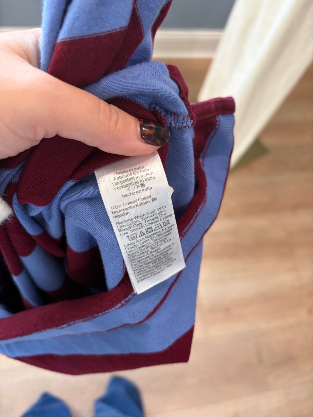 J.Crew Striped Rugby Shirt Burgundy Blue Cotton Collared Top Medium - Picture 8 of 8